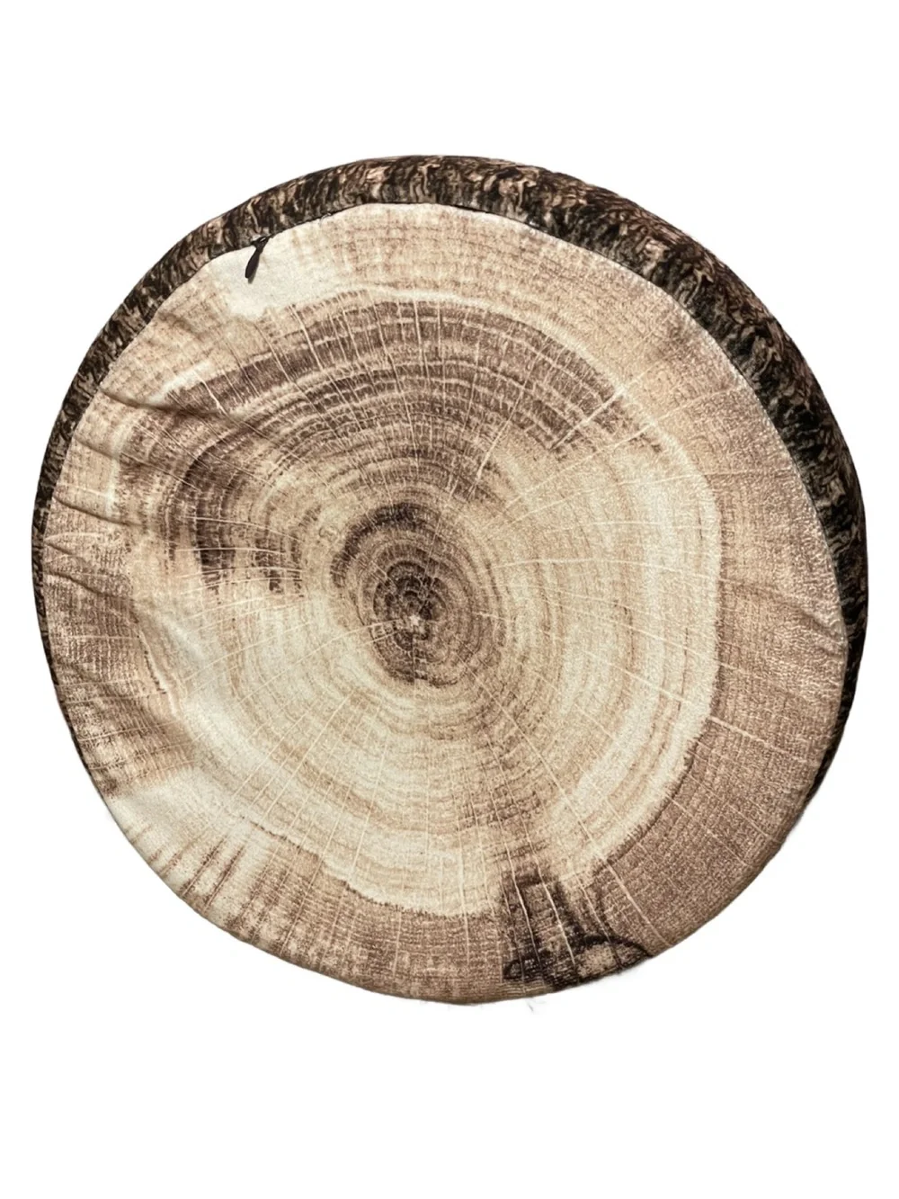 Rustic Wood-Print Round Seat Cushion - Brown & Tan 14” Round